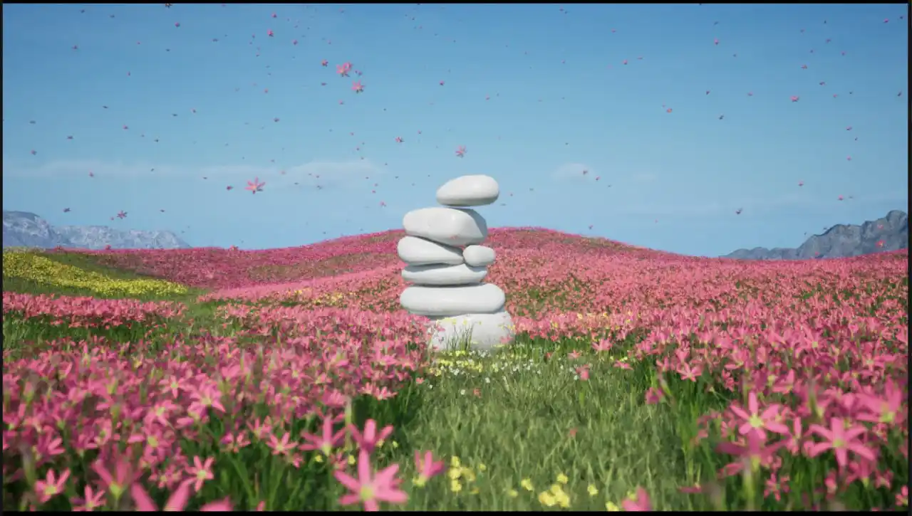 Surreal flower environment